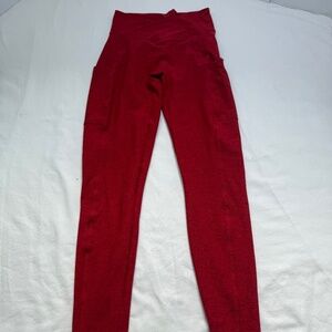 Bombshell Contour Leggings Red Marl High Rise Scrunch Butt Gym Size S